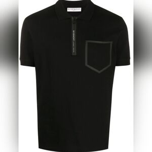 Givenchy Address Slim Fit black Quarter Black Shirt Sleeve Zip Polo Size Men's S